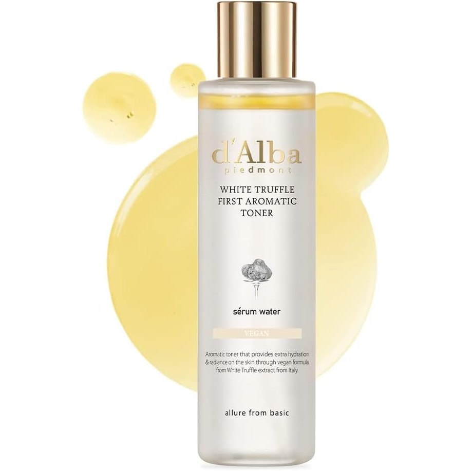d'Alba Piedmont Italian White Truffle First Aromatic Toner, Vegan Skincare, Gentle Hydrating Toner with White Truffles, Weakly Acidic, Skin Texture Enhancement, Surfactant Free