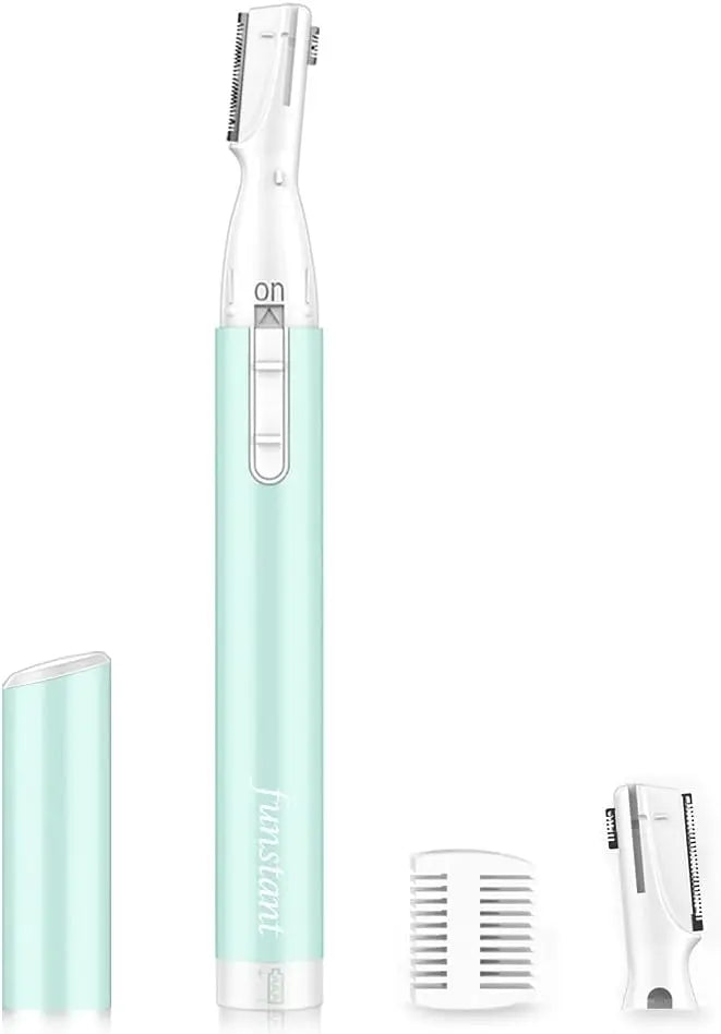Upgraded Eyebrow Trimmer, Precision Electric Eyebrow Razor for Women Battery-Operated Facial Hair Remover with Comb No Pulling Sensation Painless for Face Chin Neck, Upper-Lip, Peach-Fuzz