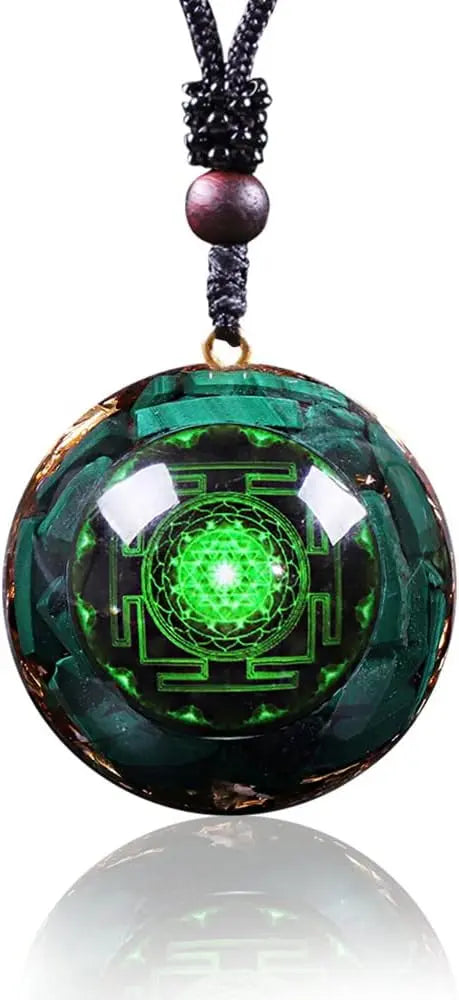 Day Day Up Orgonite Pendant Malachite Green Crystal Orgone Pendant Necklace Reiki Spiritual Healing Energy Jewelry For Women
