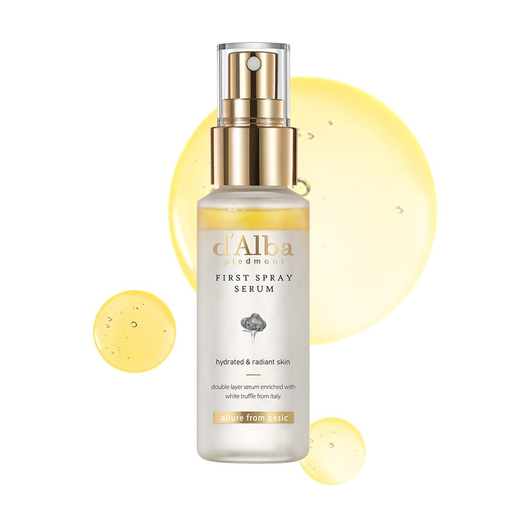 d'Alba Piedmont Italian White Truffle First Spray Serum, Vegan Skin Care, Hydrating Face Moisturizer, Glow Serum for Radiant Skin, Non Comedogenic, All In One Mist 100ml