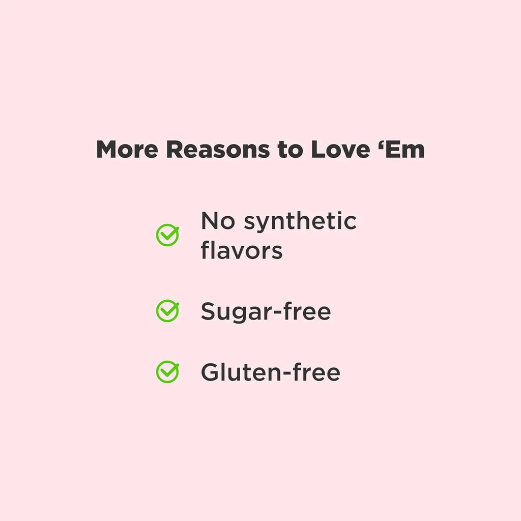 OLLY hair supplement benefits graphic highlighting sugar free and no synthetic flavors