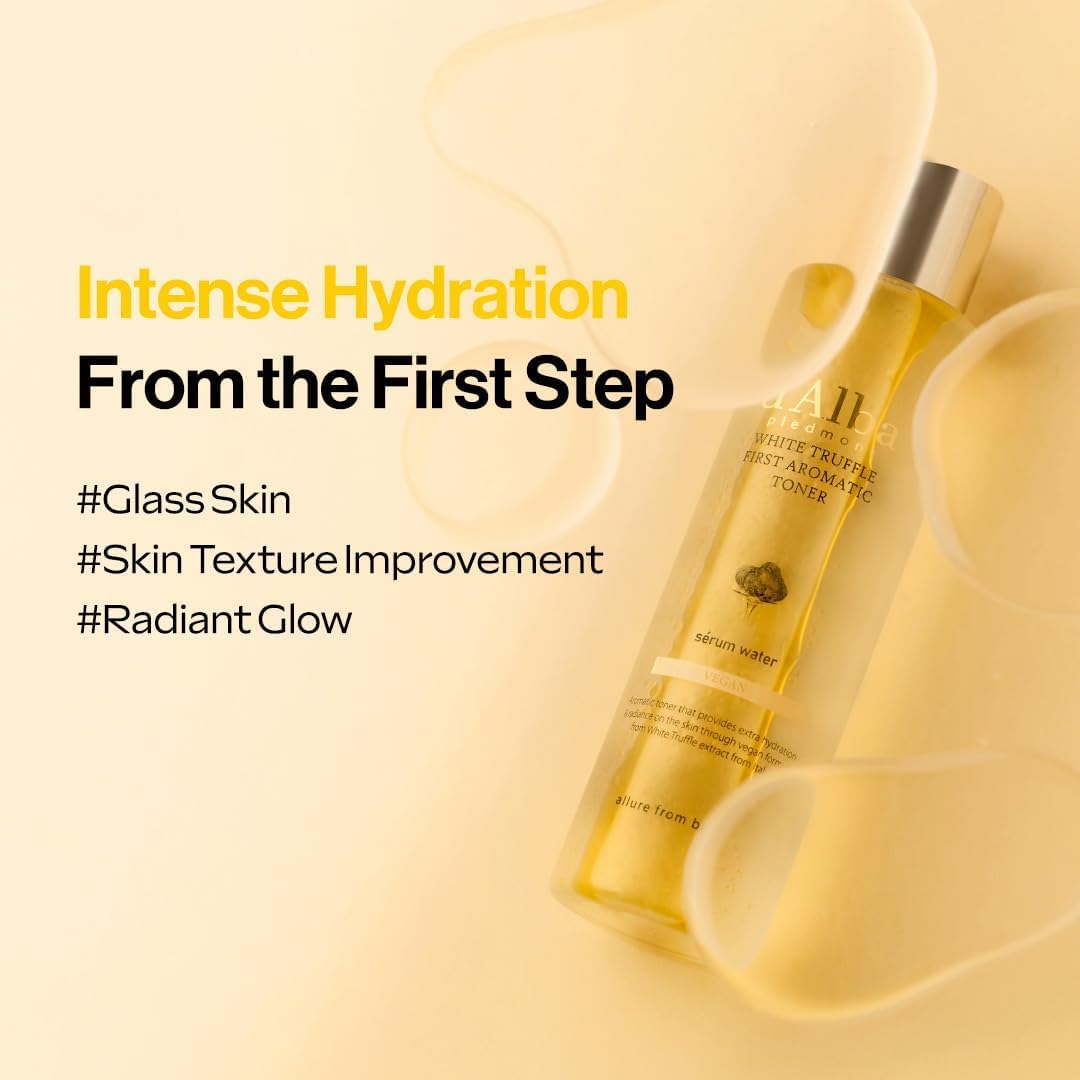 d'Alba Piedmont Italian White Truffle First Aromatic Toner, Vegan Skincare, Gentle Hydrating Toner with White Truffles, Weakly Acidic, Skin Texture Enhancement, Surfactant Free