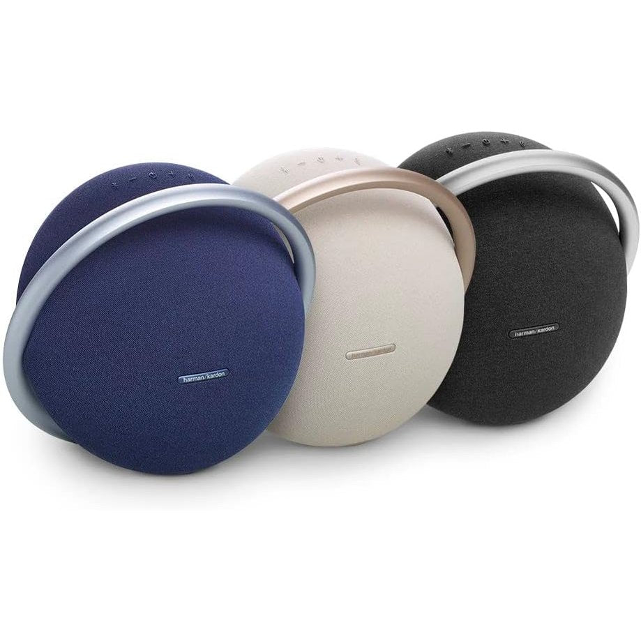 Harman Kardon Onyx Studio 8 Portable Stereo Bluetooth Speaker, Superior Sound, Elegant Design, Self-Tuning, 8 Hours Battery, Eco-Friendly Materials, Built-In Dual Mic - Champagne, HKOS8CPNUK