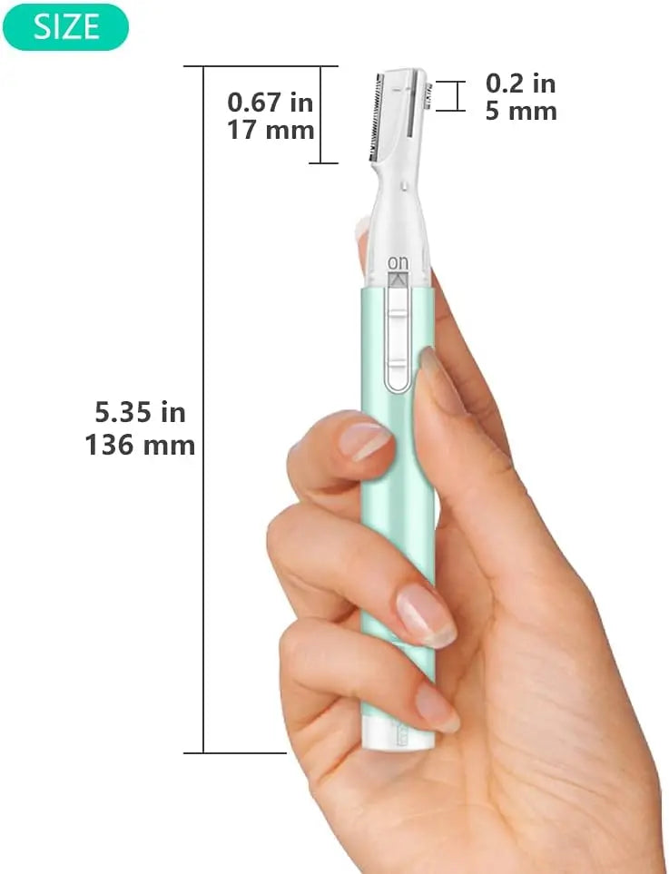 Upgraded Eyebrow Trimmer, Precision Electric Eyebrow Razor for Women Battery-Operated Facial Hair Remover with Comb No Pulling Sensation Painless for Face Chin Neck, Upper-Lip, Peach-Fuzz