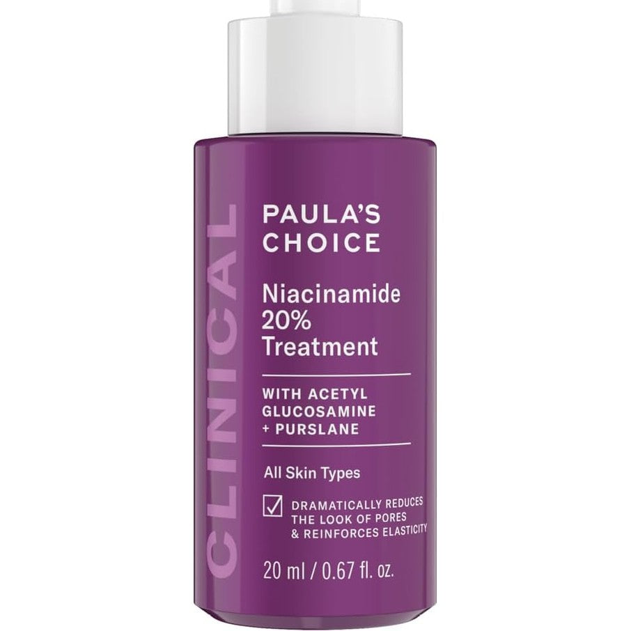 Paula's Choice CLINICAL Niacinamide 20% Treatment - Serum Tightens & Minimises Enlarged Pores - Fades Brown Spots & Brightens Skin with Vitamin C - All Skin Types - 20 ml