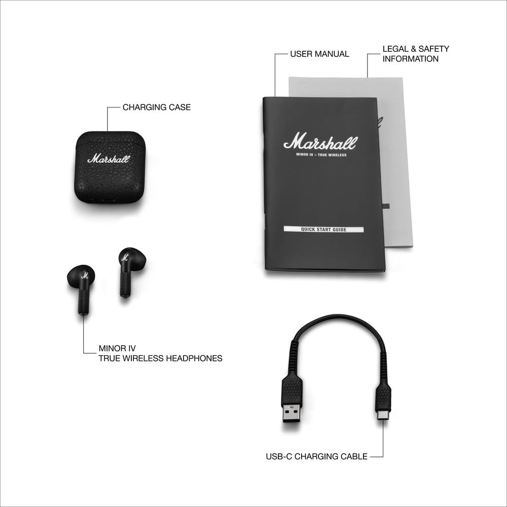MARSHALL MINOR IV BLUETOOTH ANC EARBUDS - BLACK