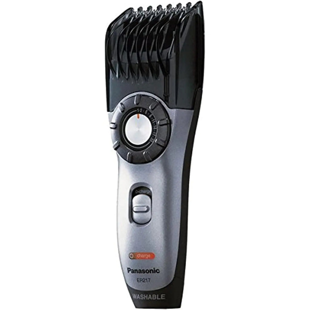 Panasonic ER217s Beard/Hair Trimmer Wet & Dry, Cord/Cordless Operation, Made In Japan, Black/Silver - International Warranty