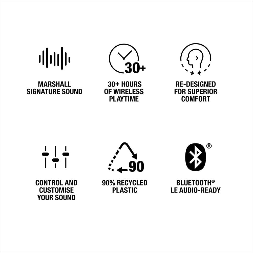 MARSHALL MINOR IV BLUETOOTH ANC EARBUDS - BLACK