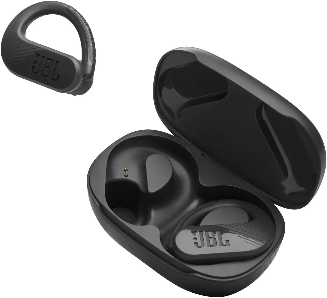 JBL Endurance Peak 3 Dust and Water Proof True Wireless Active Earbuds, JBL Pure Bass Sound, 50H Battery Hours, 4-Mic Technology, Powerhook Design - Black, JBLENDURPEAK3BLK, Standard