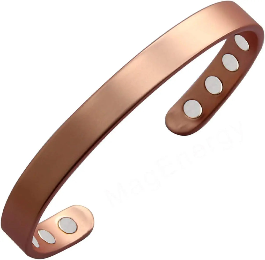 Copper Bracelet for Men and Women 99.9% Pure Copper Bangle 6.8" Adjustable for Arthritis with 8 Magnets for Effective Joint Pain Relief, Arthritis, RSI, Carpal Tunnel