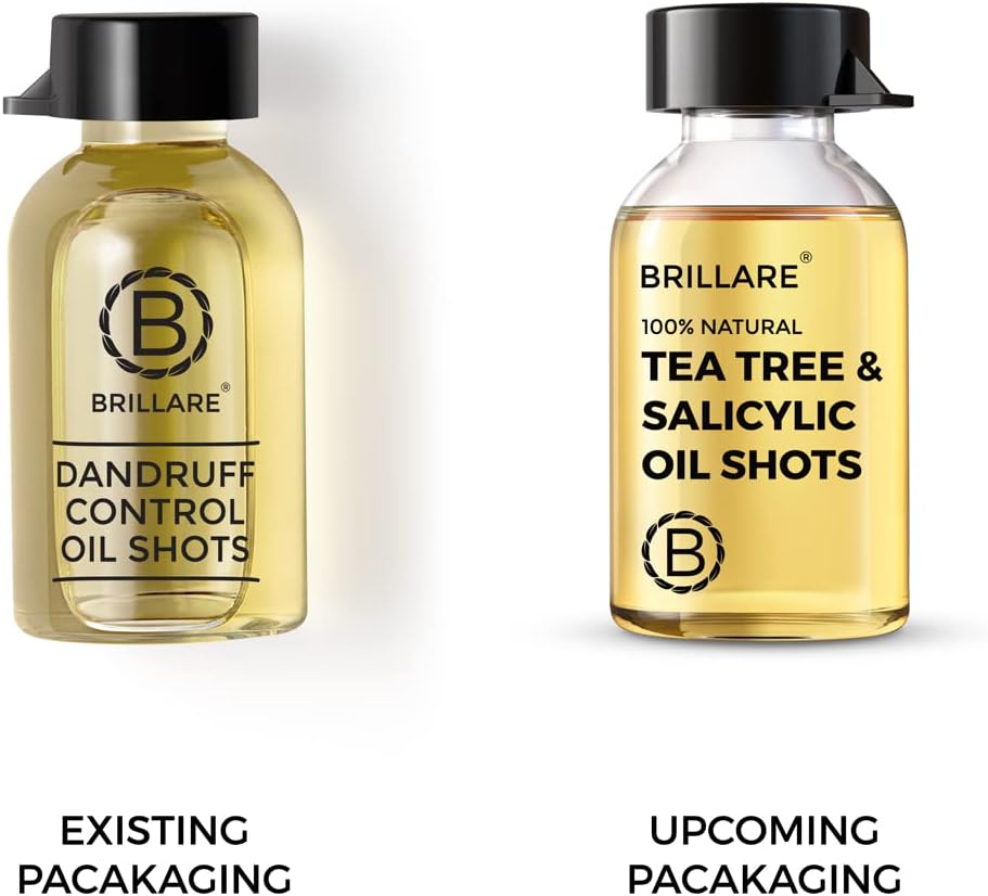 Brillare Tea Tree Hair Oil With Salicylic Acid & Coconut, Best for Dry & Itchy Scalp, Dandruff Control, Reduces Excess Scalp Oil, 100% Natural, 48ml