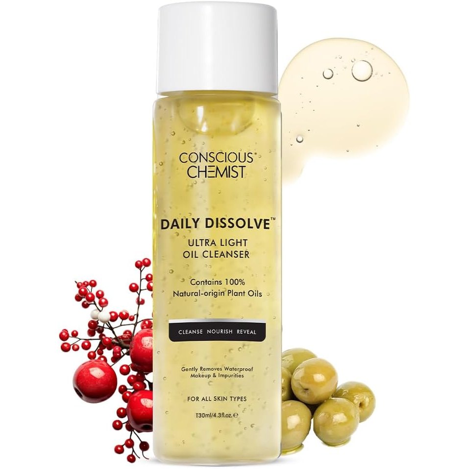 Conscious Chemist® Ultra Light Oil Face Cleanser (100ml) With Olives | Removes Makeup, SPF And Impurities For Soft & Glowing Skin | 100% Natural Oils | Cruelty Free