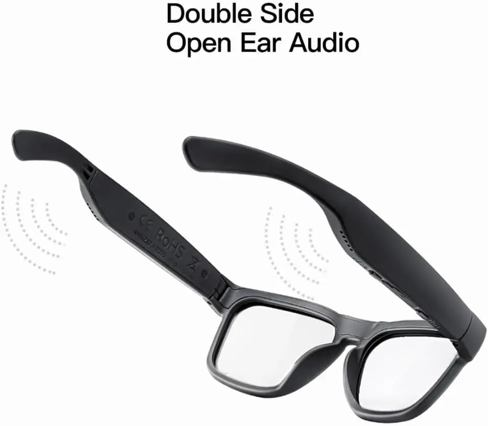 OhO sunshine Smart Glasses,Safety Glasses with Bluetooth Speaker,Indoor/Outdoor UV Protection and Voice Control,Unisex(Blue Light Lens)