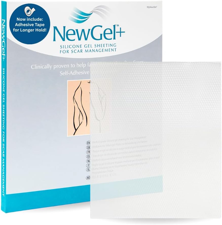 NewGel+ Silicone Gel Sheeting for Scar Management - 5 inch x 6 inch Sheet Clear (1 per box)