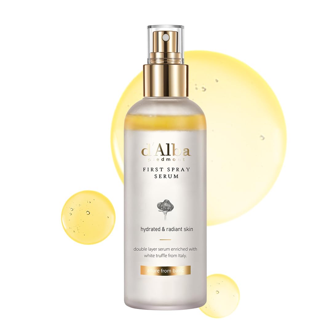 d'Alba Piedmont Italian White Truffle First Spray Serum, Vegan Skin Care, Hydrating Face Moisturizer, Glow Serum for Radiant Skin, Non Comedogenic, All In One Mist 100ml