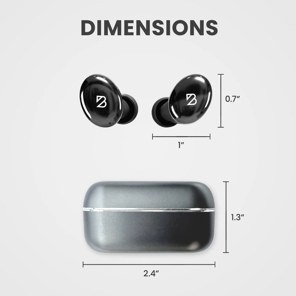 Back Bay Audio Tempo 30 Wireless Earbuds for Small Ears, Black Bluetooth 5.0 In-Ear Earbuds with 32 Hours Battery Life, IPX7 Waterproof, Extra Bass Mode, Dual Microphones