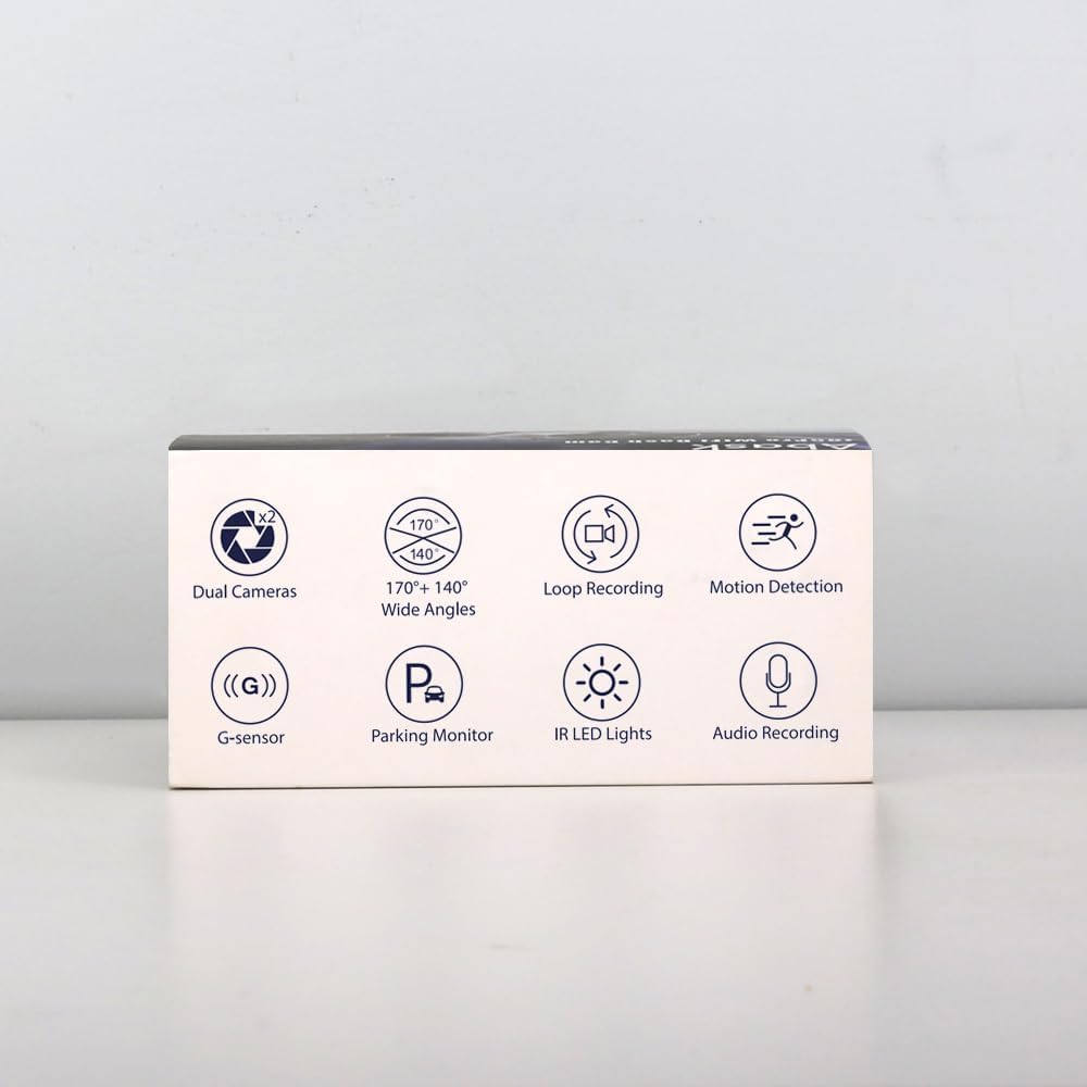 abask J05 Dash Cam Car 1080P Dash Cam Front Interior with 32GB SD Card, 310° Wide Angle View, Car Camera with Parking Monitoring, Motion Detection, Infrared Night Vision, G-Sensor, Loop Recording,