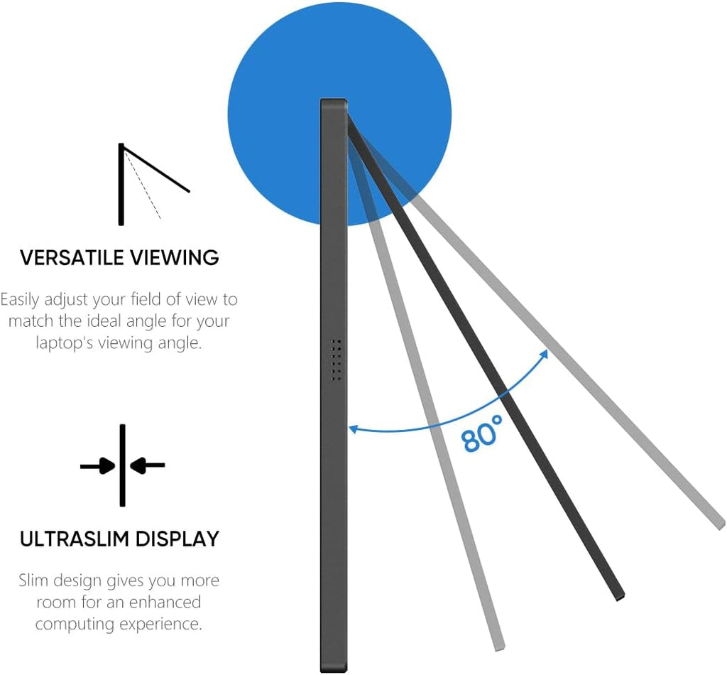 ARZOPA Portable Monitor Kickstand, 14.0" Ultra Slim Portable Laptop Monitor FHD 1080P External Display with Dual Speakers Second Screen for Laptop PC Phone Xbox PS4/5 Switch - A1S