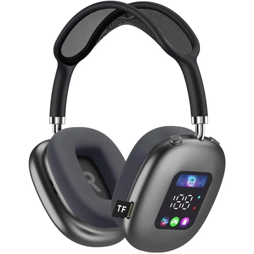 Over Head Headphones Wireless Bluetooth Earphones with LED Digital Display, Lightweight Headset, Deep Bass for Home Office Cellphone PC Ect