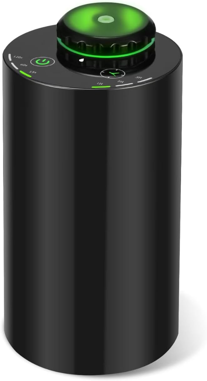 Waterless Diffuser for Essential Oil Nebulizer ，Battery Operated Mini Scent Air Machine ，Aromatherapy Atomizing Diffuser for Home Room Cars Office Black