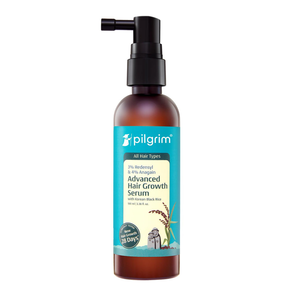 Pilgrim Redensyl 3% + Anagain 4% + Baicapil Advanced Hair Growth Serum (50ml) for Scalp with Korean Black Rice, Saw Palmetto | Control Hair Fall, Stimulate Hair Regrowth, Hair (50ml)