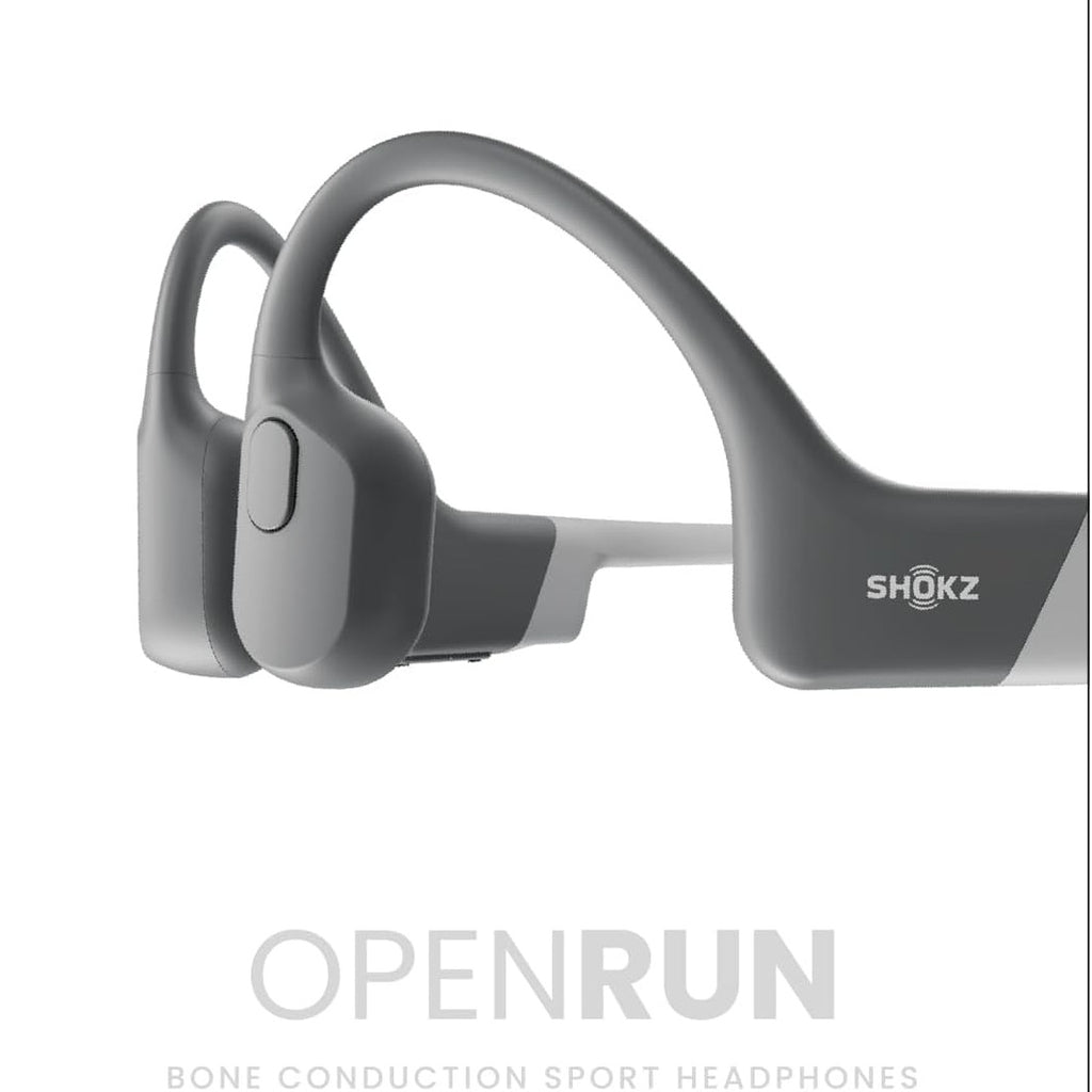 SHOKZ OpenRun Wireless Bone Conduction Headphones, [England Athletics Recommended] Open-Ear Bluetooth Earphones with Mic, Waterproof Sports Headset with 8H Playtime for Running Workout(Lunar Grey)