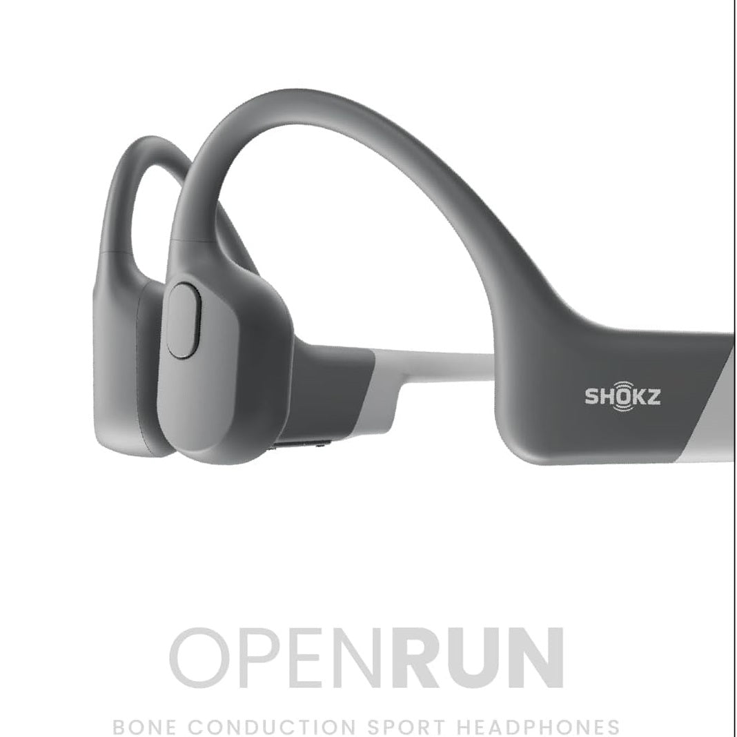 SHOKZ OpenRun Wireless Bone Conduction Headphones, [England Athletics Recommended] Open-Ear Bluetooth Earphones with Mic, Waterproof Sports Headset with 8H Playtime for Running Workout(Lunar Grey)