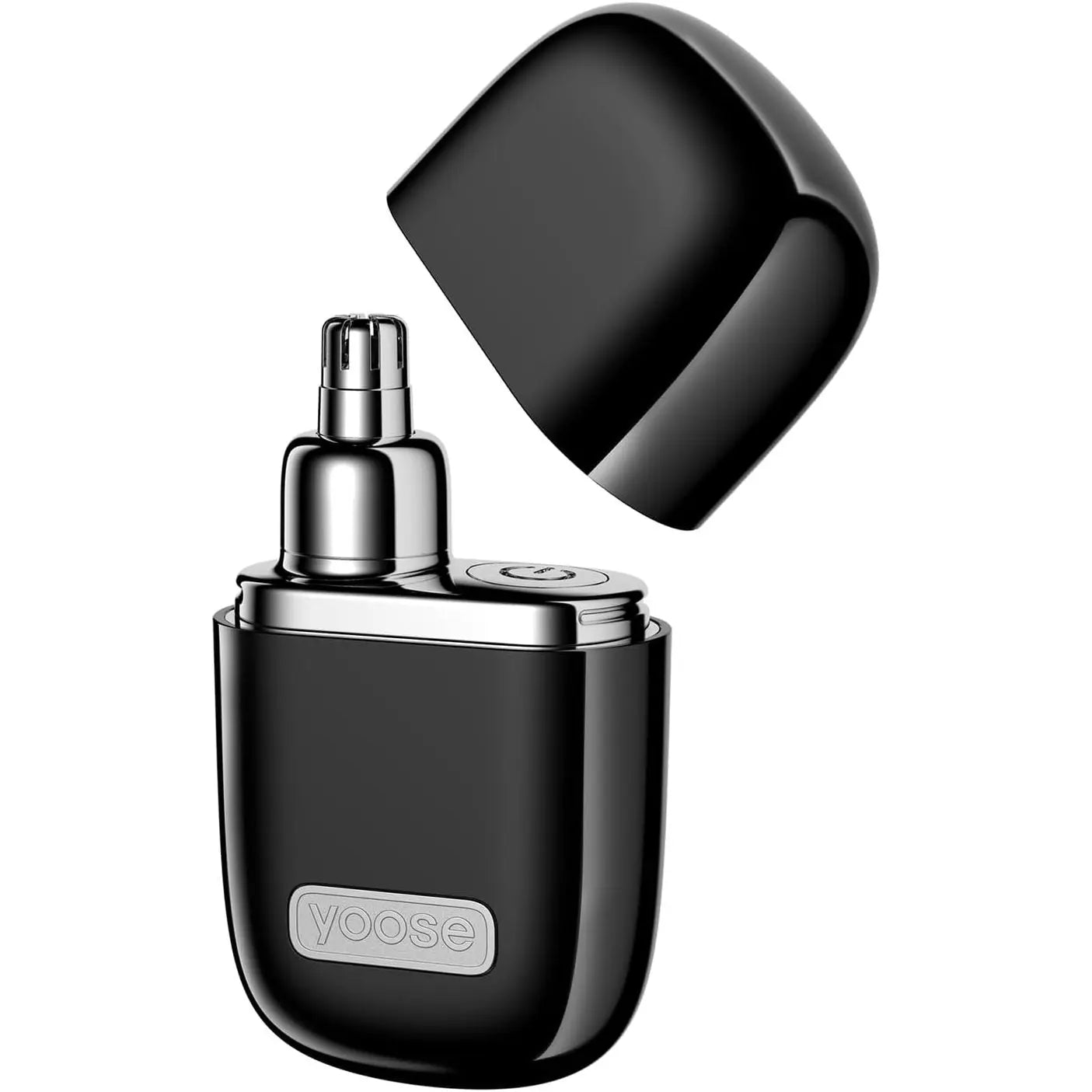 yoose Nose Hair Trimmer 2.0, Alloy Portable Painless Nose Hair Trimmer for Men Women, IPX7 Waterproof, Travel Size, USB-C Rechargeable Nose Trimmer with Dust Protection Cap, Dual Edge Blade, Black