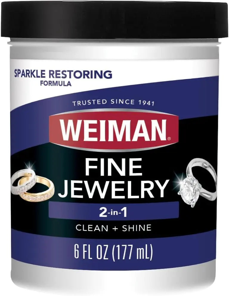 Weiman Jewelry Cleaner Liquid – Restores Shine and Brilliance to Gold, Diamond, Platinum Jewelry and Precious Stones – 7 Ounce