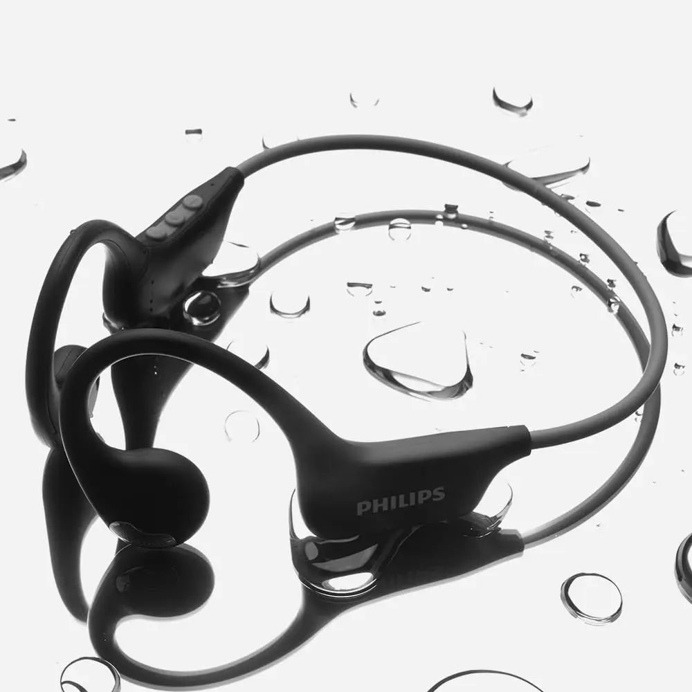 PHILIPS Open-ear wireless sports headphones | True Wireless Headphones | Powerful Bass with 6 mm Driver | AI Mic | 15-Hour Battery Life | Ergonomic Design for Comfort