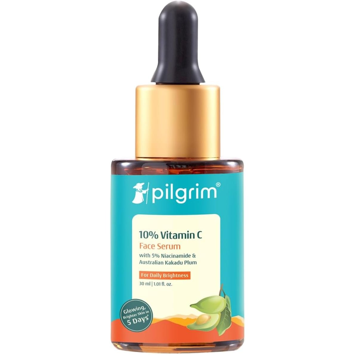 Pilgrim 10% Vitamin C Face Serum For Daily Brightness 30 ml | Face serum for glowing skin | Reduces Dark Spots & Evens Skin Tone | Fragrance Free | For Men and Women | All Skin Types |