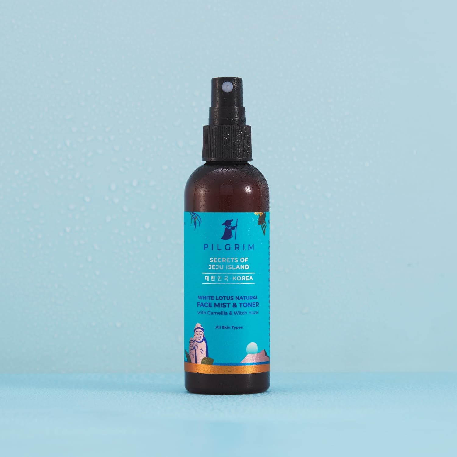 Pilgrim Korean Beauty White Lotus Refreshing Face Mist & Toner | Toner for glowing skin | Alcohol-Free Mist & toner for open pores Tightening | Korean skin care products | Women & Men | 100 ml