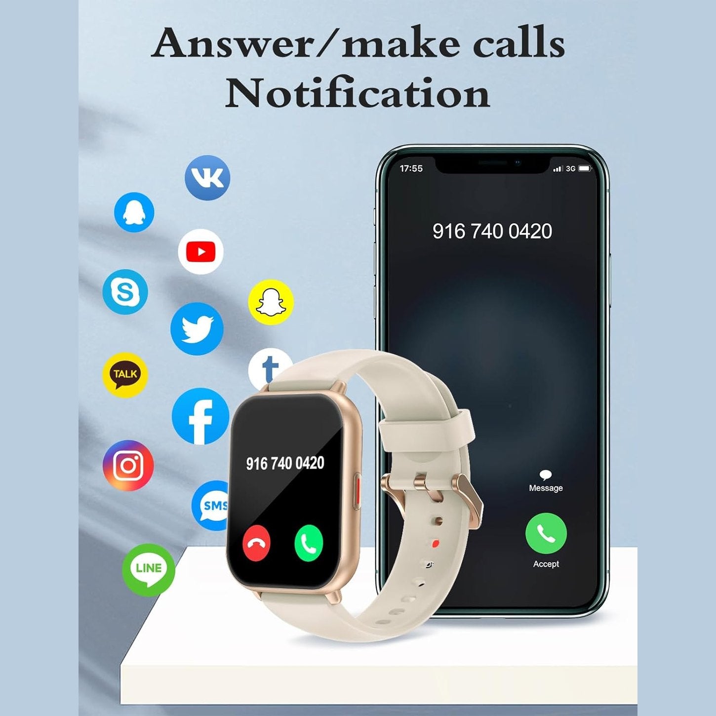 RUIMEN Smart Watch Answer Dial Call,Smart Watches for Women Men HD Touch Screen Fitness watch with SpO2-Monitor Heart Rate Sleep Monitor Pedometer Watch Multi Sports Mode for Android iOS