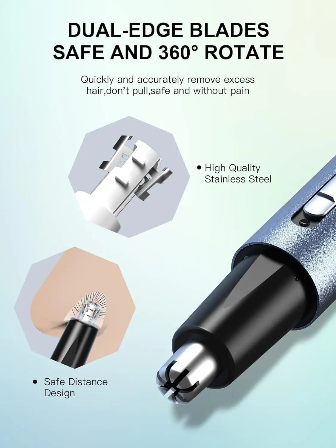 2025 Rechargeable Nose & Ear Hair Trimmer, 5 in 1 Rechargeable USB Trimmer for Men & Women, Facial & Eyebrow Hair Removal Tool, Powerful Motor, Painless, Easy to Clean, IPX7 Waterproof