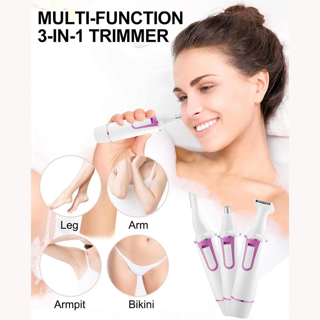 AREYZIN Painless Nose Hair Trimmer for Women 2024 Upgrade Nose Trimmer Ladies Nose Hair Trimmer Dual Edge Blades with IPX7 Waterproof,Powerful Motor,Easy Cleansing,White