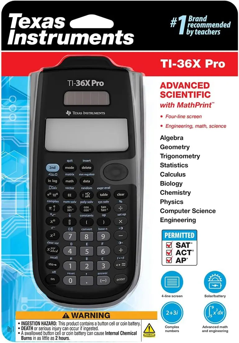 Texas Instruments TI-36X Pro Engineering/Scientific Calculator | 9.7 Inch | Black.