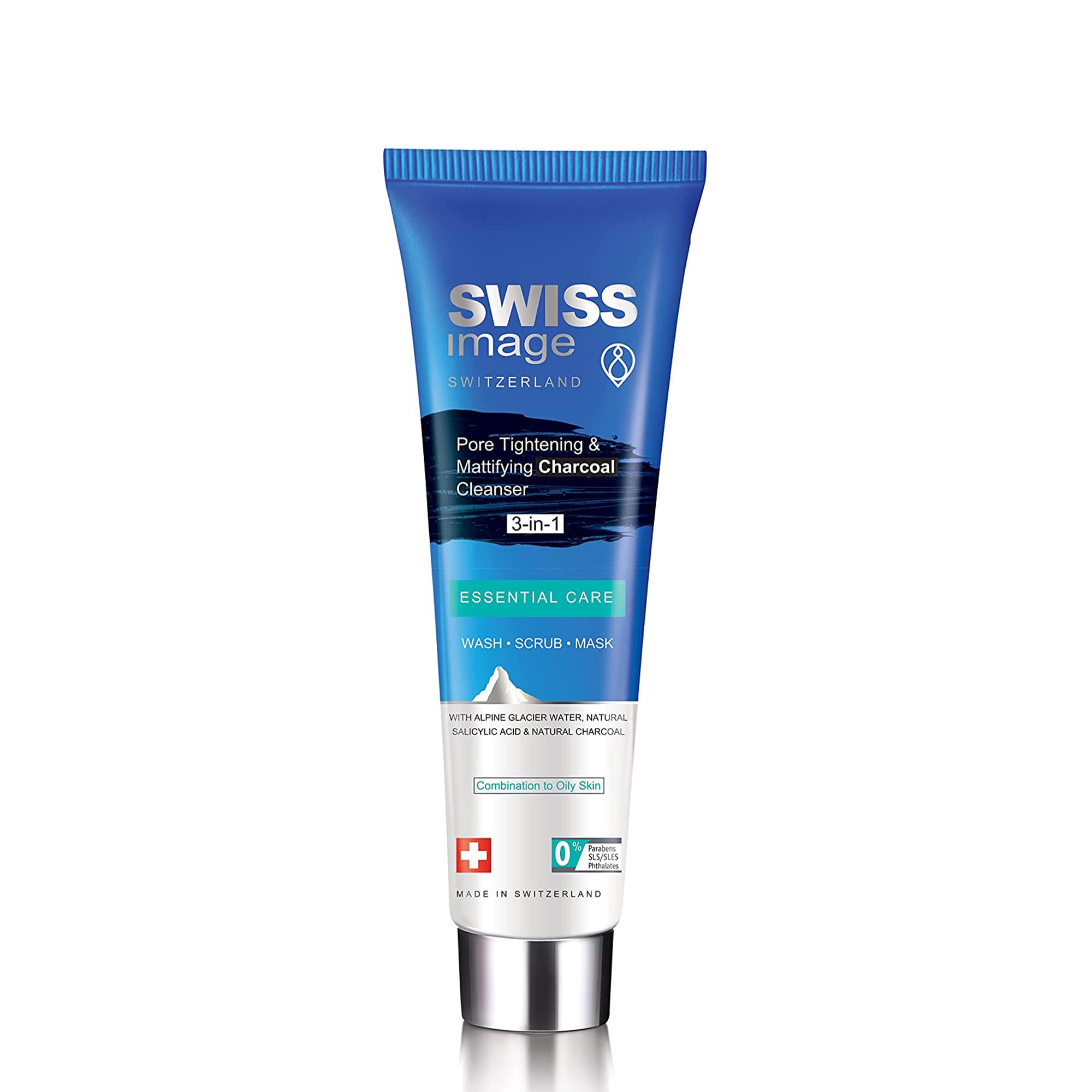 Swiss Image Brightening 3-in-1 Face Wash, Scrub & Mask with Niacinamide 100 ml | Deep Cleanses, Exfoliates & Protects Skin | Reduces Dark Spots & Pigmentation |For All Skin Types | Swiss Made