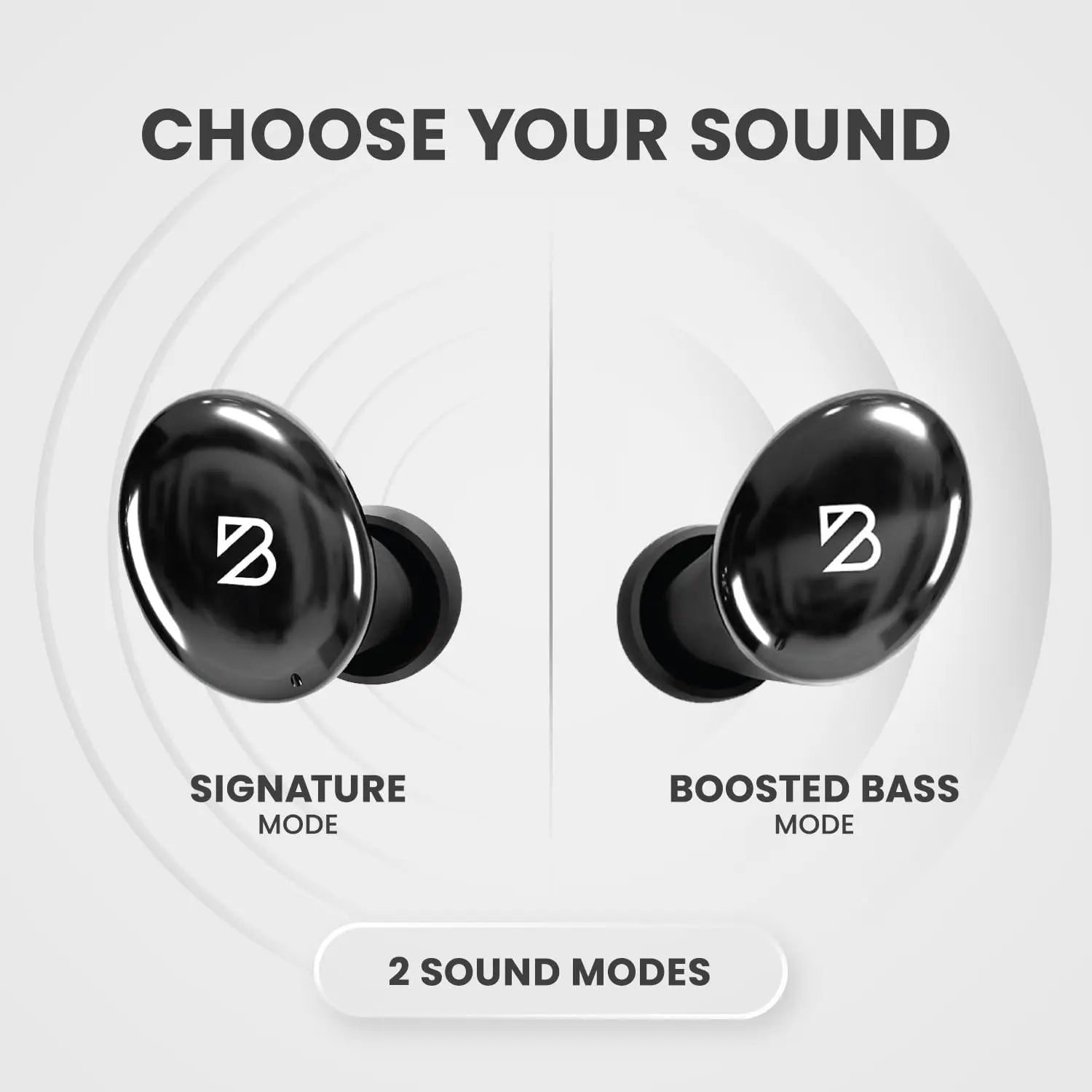 Back Bay Audio Tempo 30 Wireless Earbuds for Small Ears, Black Bluetooth 5.0 In-Ear Earbuds with 32 Hours Battery Life, IPX7 Waterproof, Extra Bass Mode, Dual Microphones