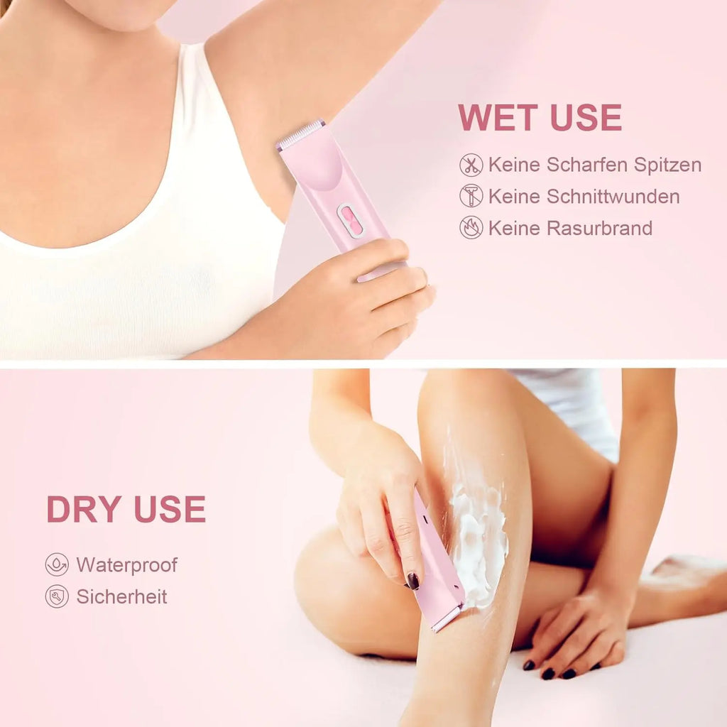Intimate Shaver for Women, 2-in-1 Dual Head Shaver with USB-C Charging, Women's Shaver Electric for Face, Legs and Arms, Women's Razor with Waterproof Trimmer Head, Easy to Clean