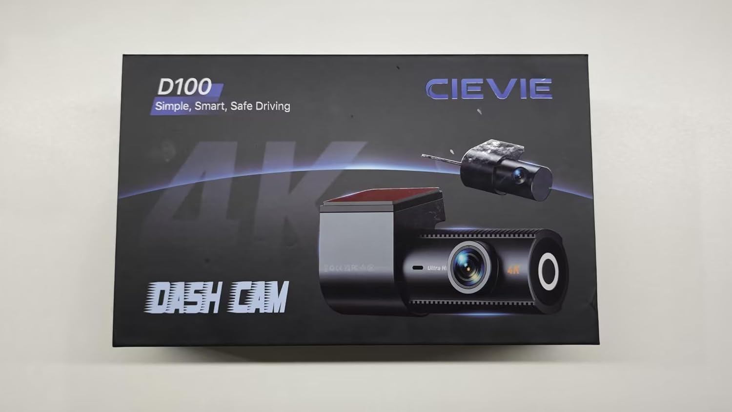 CIEVIE 4K + 1080P Car Front Rear Dash Cam with 64GB SD Card, 5GHz WiFi Dash Cam with 3.8 cm IPS Display, 170° Wide Angle, G-Sensor, WDR Night Vision, Loop Recording, App Control, Supports 256 GB Max