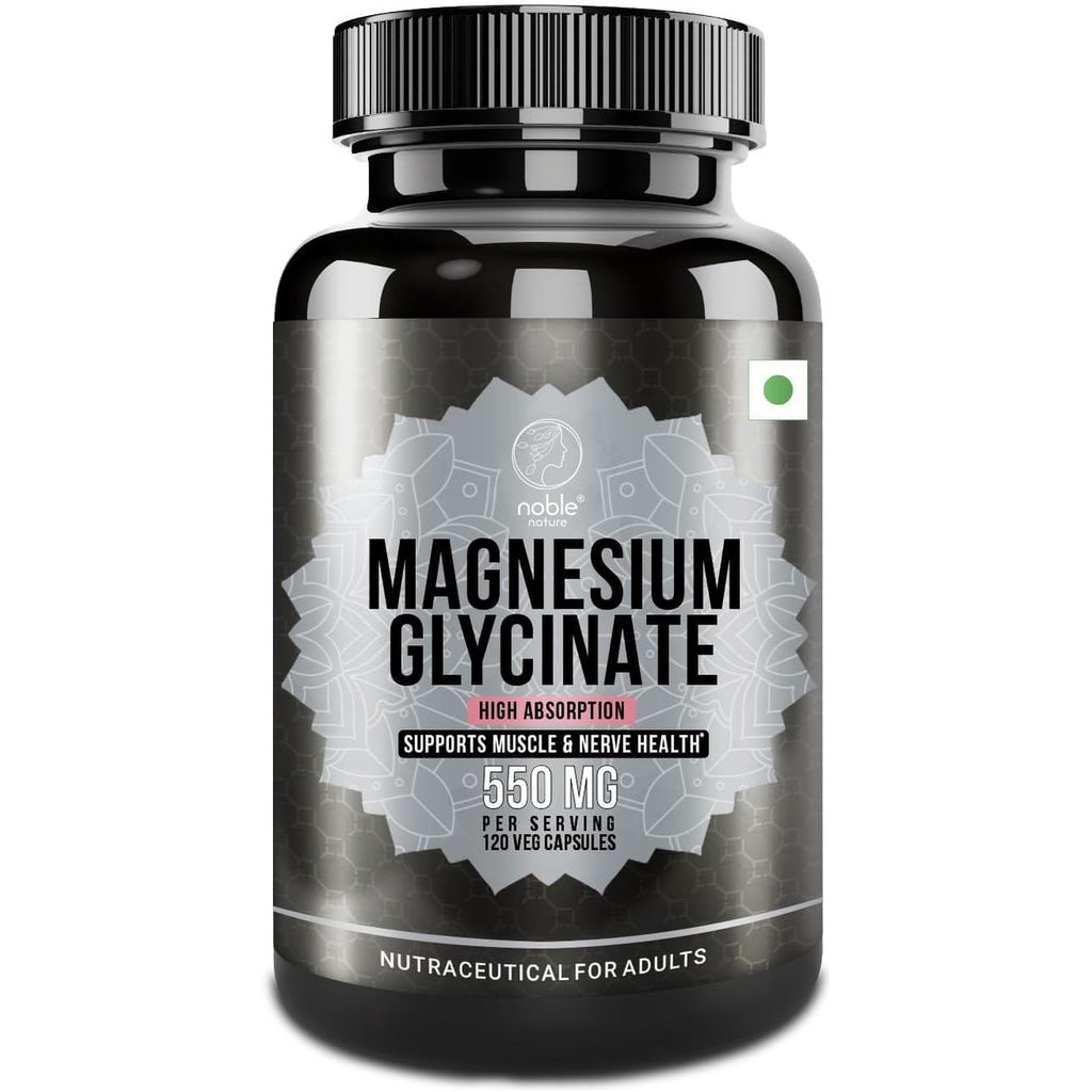High Absorption Magnesium Glycinate - 120 Veg Capsules - Supplement to Support Stress Relief, Sleep, Heart Health, Nerves and Muscles