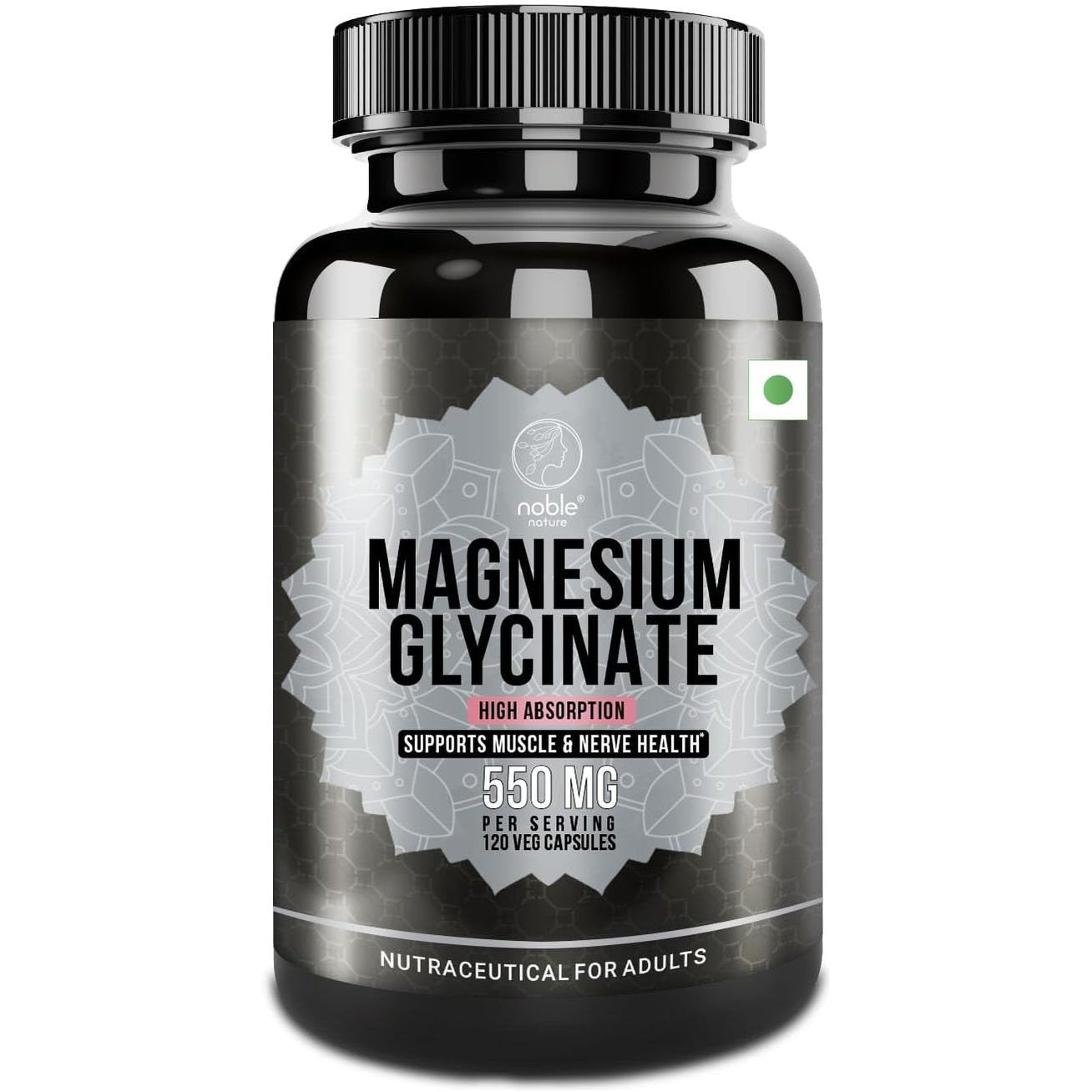 High Absorption Magnesium Glycinate - 120 Veg Capsules - Supplement to Support Stress Relief, Sleep, Heart Health, Nerves and Muscles