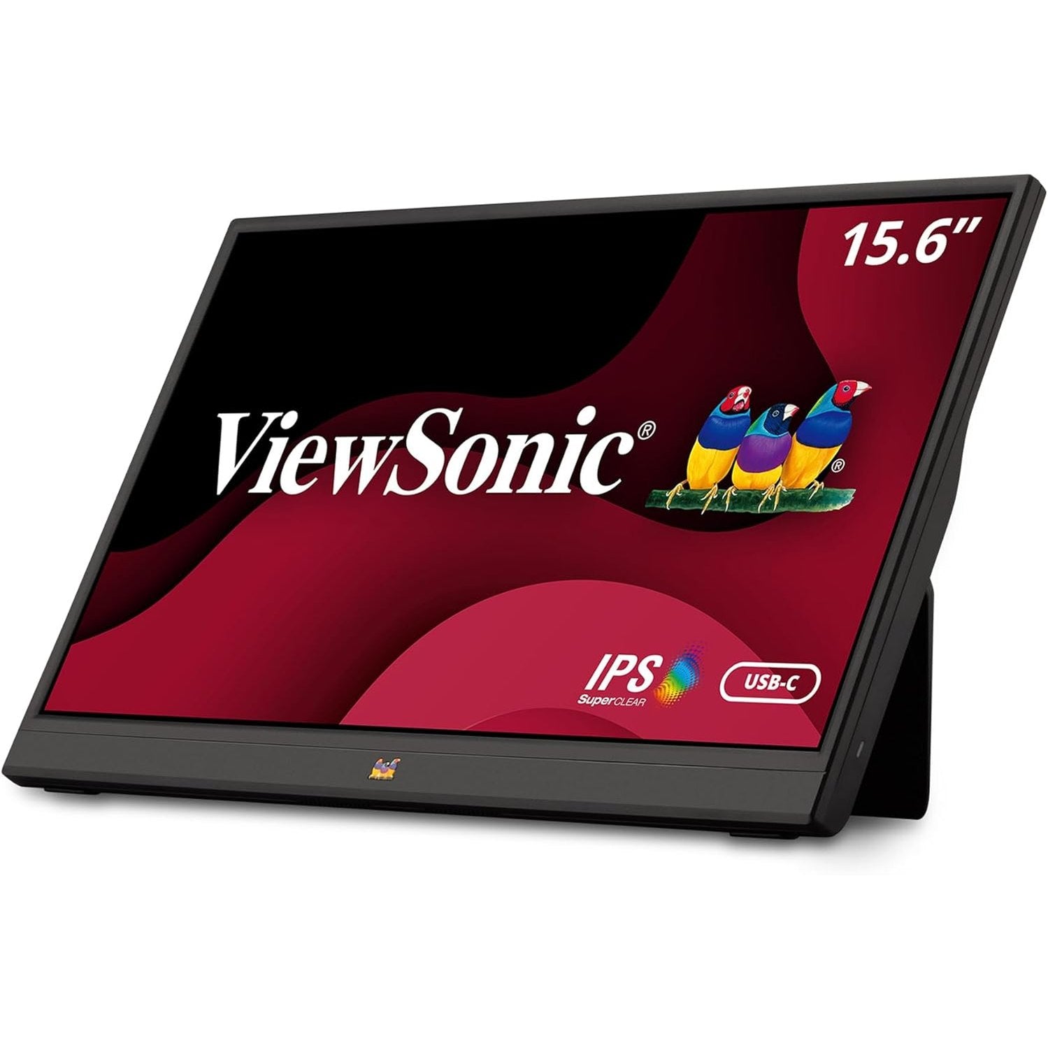 ViewSonic VA1655 15.6 Inch Portable Monitor (Full HD, IPS Panel, Mini HDMI, 2x USB-C for Raspberry Pi/Xbox/PS4/PS5, Speaker), Black