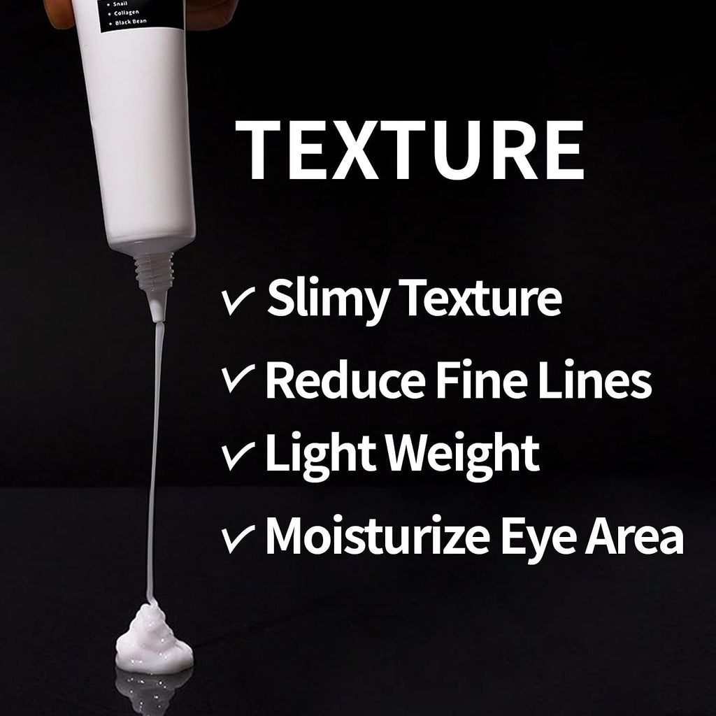 coxir BLACK SNAIL COLLAGEN EYE CREAM l Black Rice, Snail Mucin, Niacinamide, Collagen l Firming, Eye Puffiness, Dark Circles l Good for Christmas Stocking Stuffers l Cruelty-Free [30ml/1.01 fl.oz]