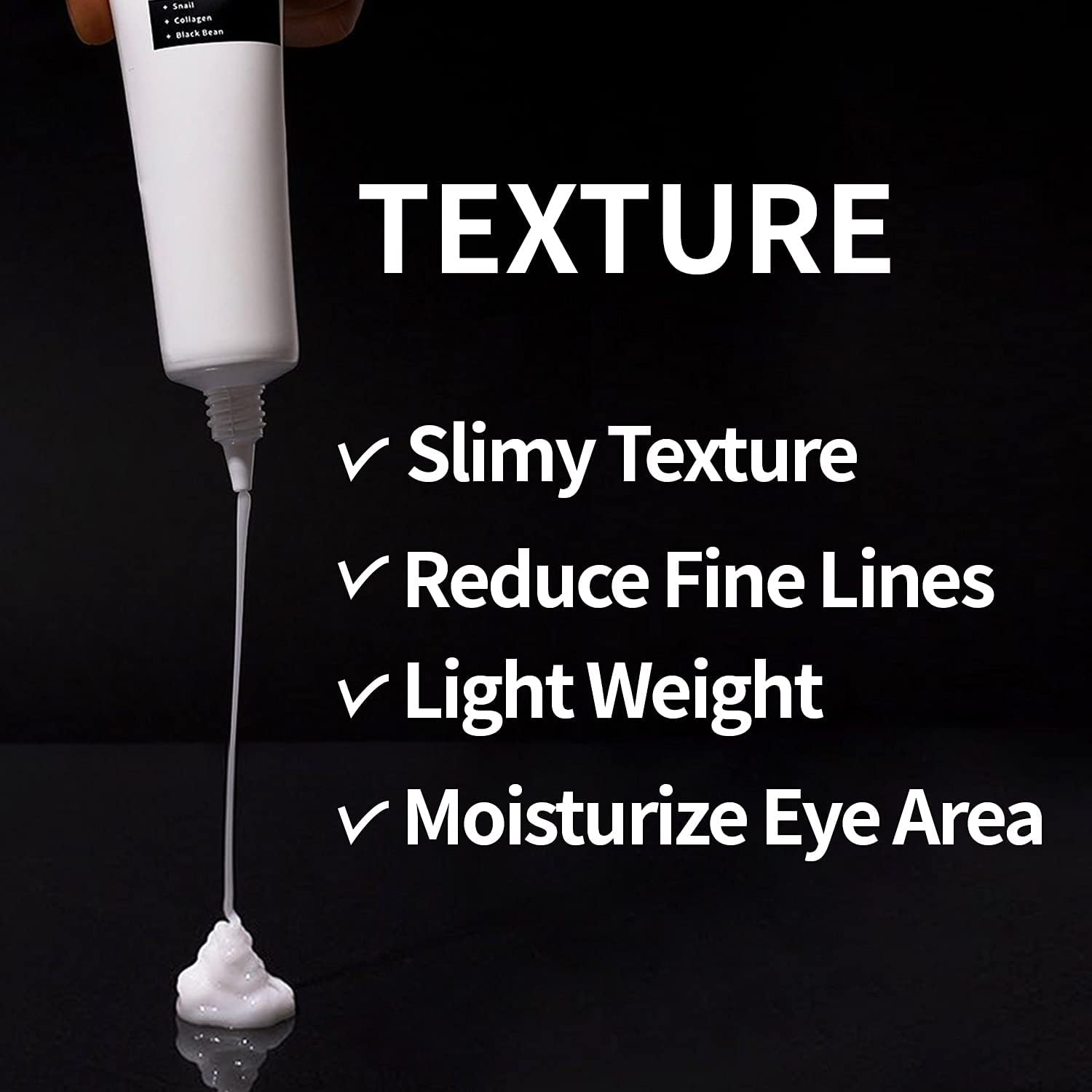 coxir BLACK SNAIL COLLAGEN EYE CREAM l Black Rice, Snail Mucin, Niacinamide, Collagen l Firming, Eye Puffiness, Dark Circles l Good for Christmas Stocking Stuffers l Cruelty-Free [30ml/1.01 fl.oz]