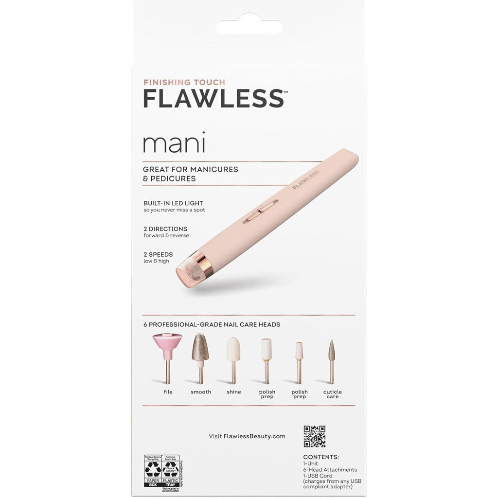 Finishing Touch Flawless Salon Nails Kit, Electronic Nail File and Full Manicure and Pedicure Tool