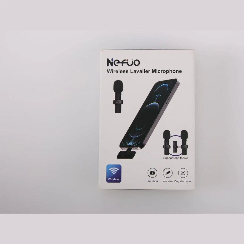 Nefuo 2 Pack Type C Mini Wireless Lavalier Microphone for iPhone 15 & Android Devices, Crystal Clear Sound Quality with Noise Reduction Lapel Microphone Plug-Play for Podcast Vlog YouTube TikTok
