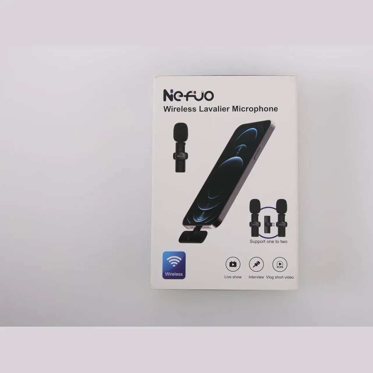 Nefuo 2 Pack Type C Mini Wireless Lavalier Microphone for iPhone 15 & Android Devices, Crystal Clear Sound Quality with Noise Reduction Lapel Microphone Plug-Play for Podcast Vlog YouTube TikTok