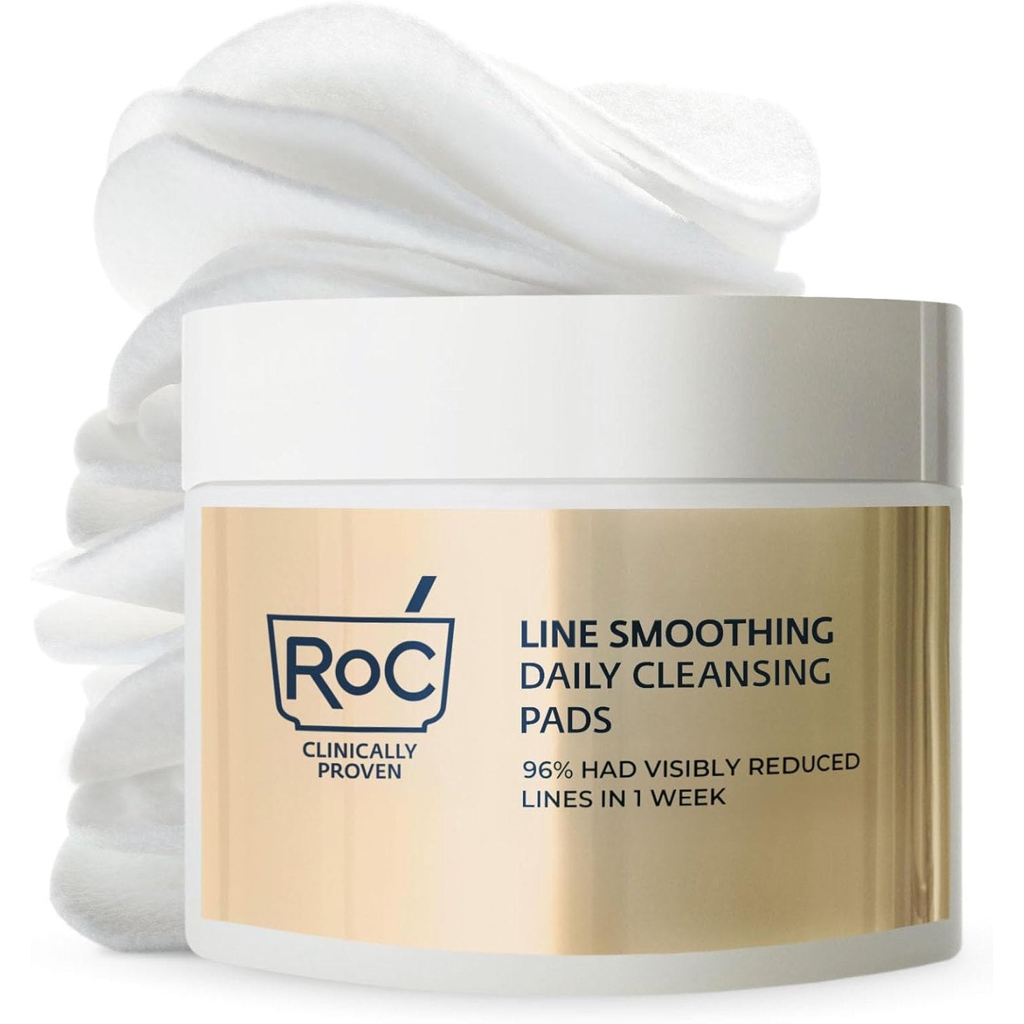 RoC Resurfacing Disks, Hypoallergenic Exfoliating Makeup Remover Pads for Wrinkles and Skin Tone, Hypo-Allegenic Skin Care, Oil-Free Daily Cleanser, 28 Count (Packaging May Vary)