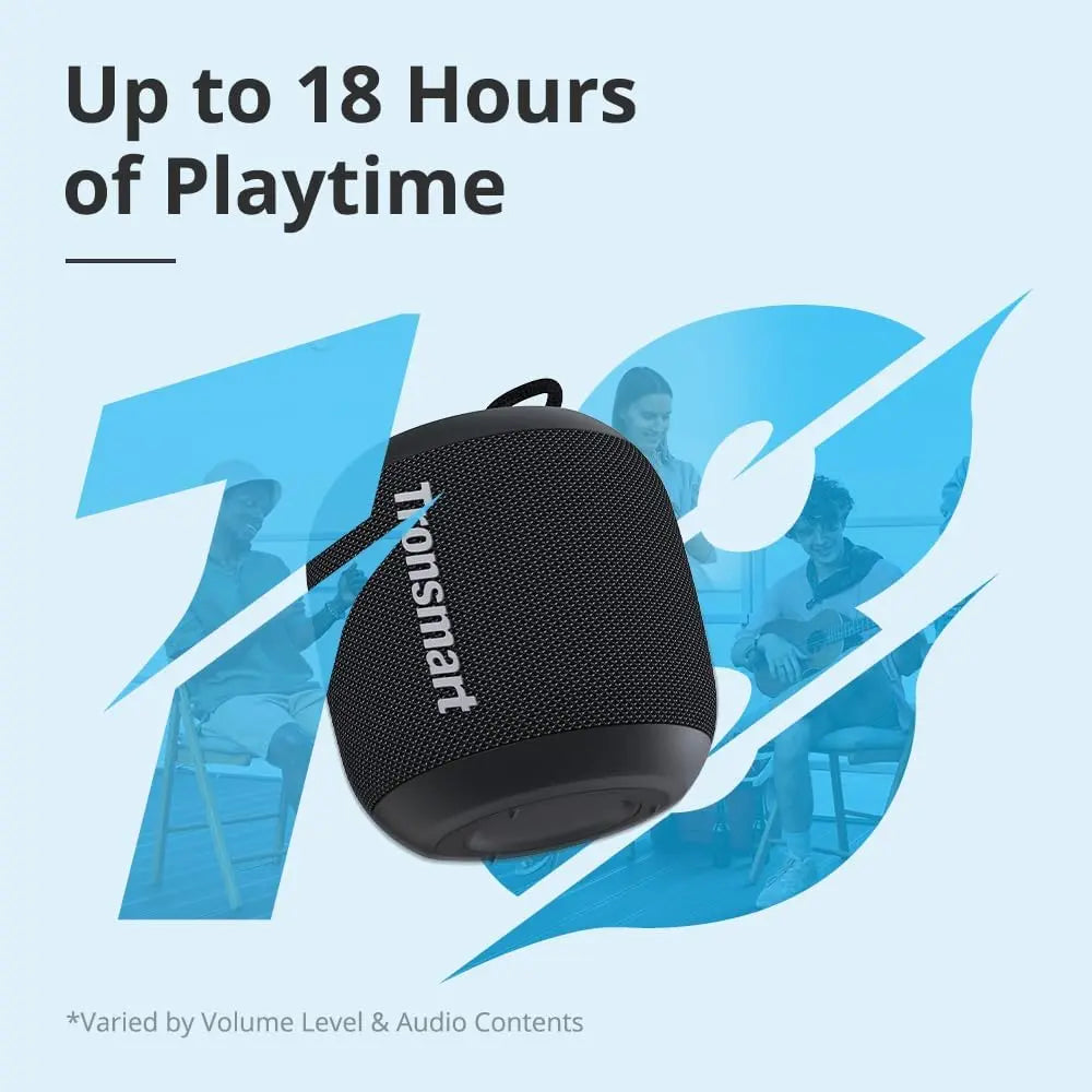 Tronsmart Bluetooth Speaker T7 Mini 15W, Portable Wireless Speaker with LED Lights Stereo Sound IPX7, AUX, Micro SD, TF Card